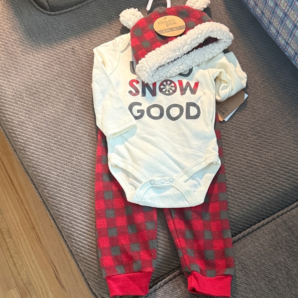 Chickpea Cream and Red Kids Matching Set